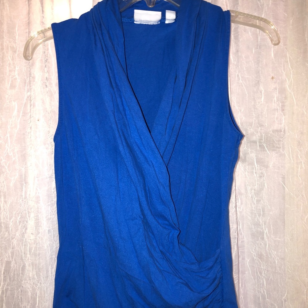 New York and Company Wrap Ruched Blouse Shirt Top